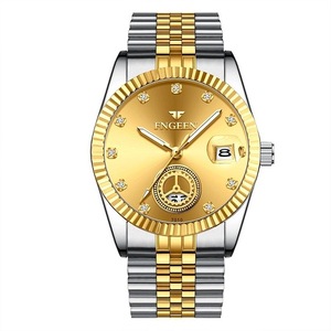 Men Luminous Quartz Watch with Calendar for Middle-aged and Elderly