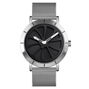 Stylish Skeleton Dial Waterproof Men Watch with Mesh Strap