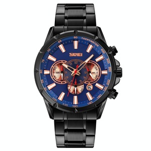 Stainless Steel Men Quartz Watch with Calendar - 9241