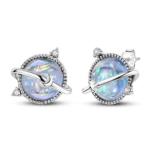 925 Sterling Silver Colourful Planet Earrings Fashionable Studs For Women Fine Jewelry Gift
