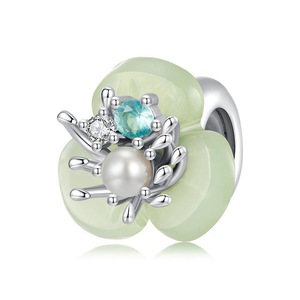 925 Sterling Silver Flower Pearl Silicone Spacer Beads For Jewelry