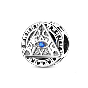 925 Sterling Silver Pyramid & Eye Charms Fits Bracelets & Necklaces Diy Women Jewelry