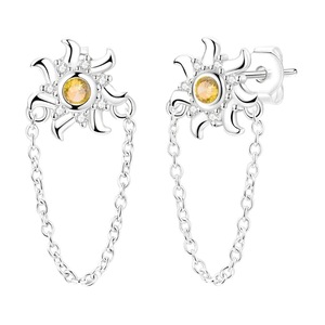 925 Sterling Silver Sun Tassel Earrings Diy Jewelry For Women