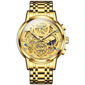 Waterproof Multifunctional Men Quartz Watch - Hollow Design