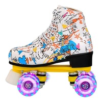 Double Row Four-wheel Roller Skating Shoes for Adult Children - Size 35