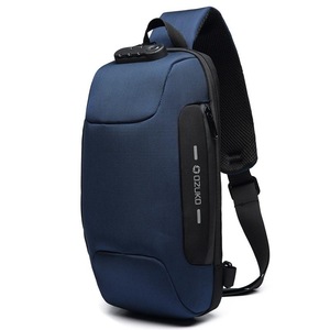 Anti Theft Men Waterproof Crossbody Bag With USB Port
