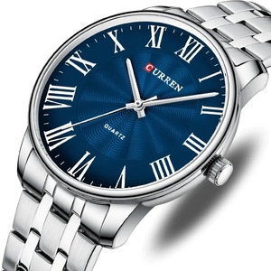 Business Stainless Steel Quartz Watch with Roman Numbers for Men