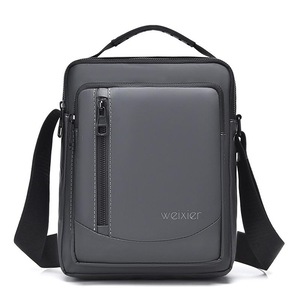 Durable Large Capacity Men Grey Shoulder Messenger Bag
