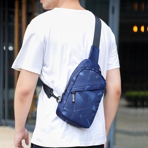 Dynamic Blue Oxford Cloth Chest Bag For Men Multi Functional Messenger Bag For Sports Travel Xqb993