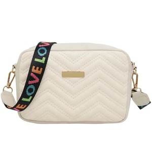 Embroidered Camera Bag with Printed Strap