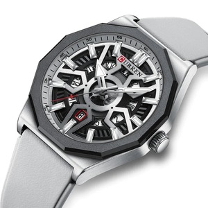 Fashion Design Wristwatches for Men's Casual Silicone Straps Quartz Auto Date Watch with Luminous Hands