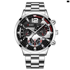Fashion Mens Watches Stainless Steel Quartz Wristwatch Calendar Luminous Clock Men Business Casual Watch Reloj Hombre