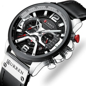 Leather Sports Chronograph Quartz Men's Watch