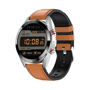 Leather Strap Amoled Smart Watch With Heart Rate And Blood Pressure Monitoring