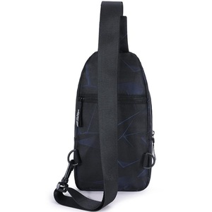 Men Oxford Cloth Chest Bag Line Blue Multi Purpose Sports Messenger Bag