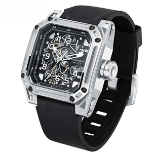 Mens Stainless Steel 10bar Waterproof St2551 Skeleton Mechanical Wrist Watch