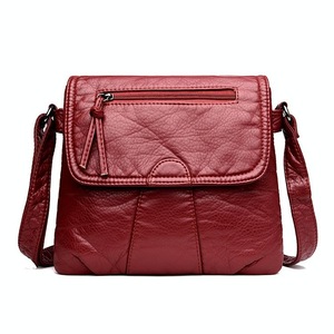 Soft Washed Leather Messenger Bag for Women - Fashionable and Versatile