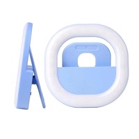 Rechargeable Clip-on Selfie Light for Mobile Phones - Blue