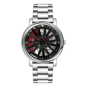 Personalized Skeleton Quartz Watch with Steel Strap for Men