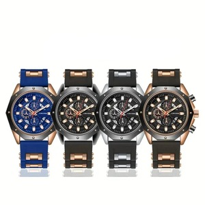 Silicone Band Mens Quartz Watch Date