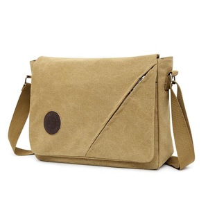Simple Canvas Shoulder Bag For Men Casual Messenger Schoolbag