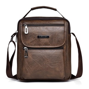 Small Retro Pu Shoulder Bag For Men Commuter Messenger Satchel