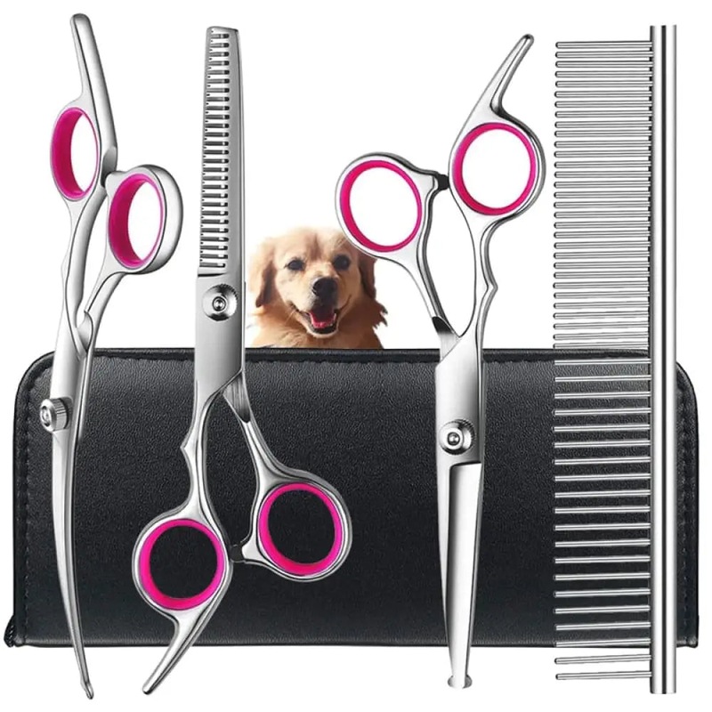 Buy Stainless Steel Safe Round Tips Thinning Pet Grooming Scissors Kit