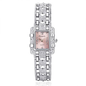 Stainless Steel Square Dial Quartz Watch with Steel Strap