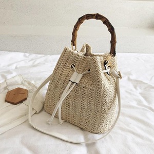 Handwoven Bamboo Bucket Bag - Shoulder / Messenger Style