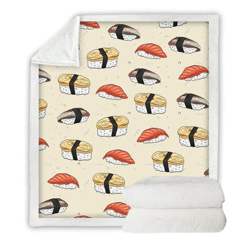 Buy Sushi Bed Blanket 3d Printed Watercolor Throw Blanket Japanese MyDeal