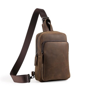 Vintage Leather Travel Messenger Bag Coffee