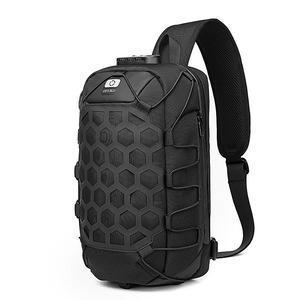 Waterproof Anti Theft Messenger Bag With Usb Port Men Oxford Cloth Shoulder Bag Black