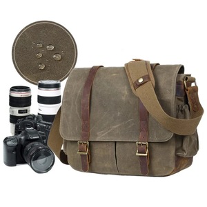 Waterproof Canvas Camera Shoulder Bag Multi-functional Dslr Bag Handbag for Nikon Canon Sony Fuji Dslr Vintage Camera Bag
