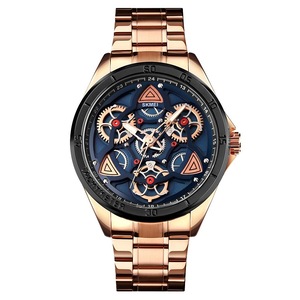Waterproof Men Quartz Watch with Rotatable Gear Dial