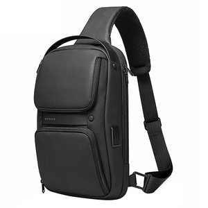 Waterproof Oxford Cloth Crossbody Chest Bag With Usb Port 35 X 21 X 12Cm Black