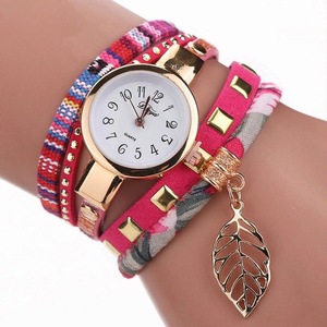 Leaf Pendant Quartz Bracelet Watch for Women
