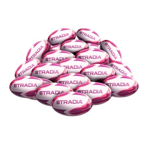 STRADIA "FUN" Size 1 Rugby League Ball  MINI Play Series for Youngsters with Soft Grade Bladder  Pack of 20 with FREE Mesh Storage Bag