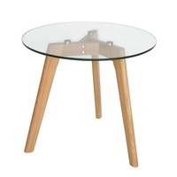 SK Designer Living Stad Round Glass Side Table