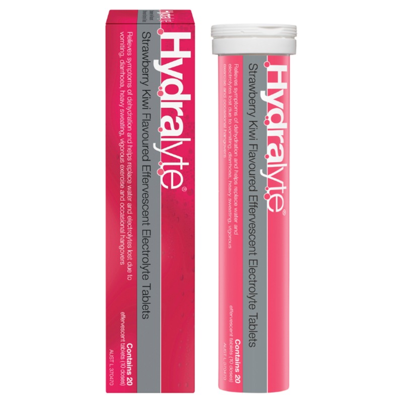 Buy Hydralyte Strawberry Kiwi Flavoured Electrolyte 20 Effervescent ...