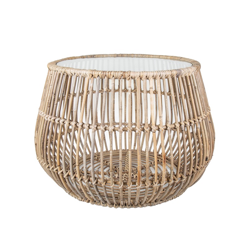 Buy Haiti Round Basket Table Glass Outdoor UnderCover MyDeal