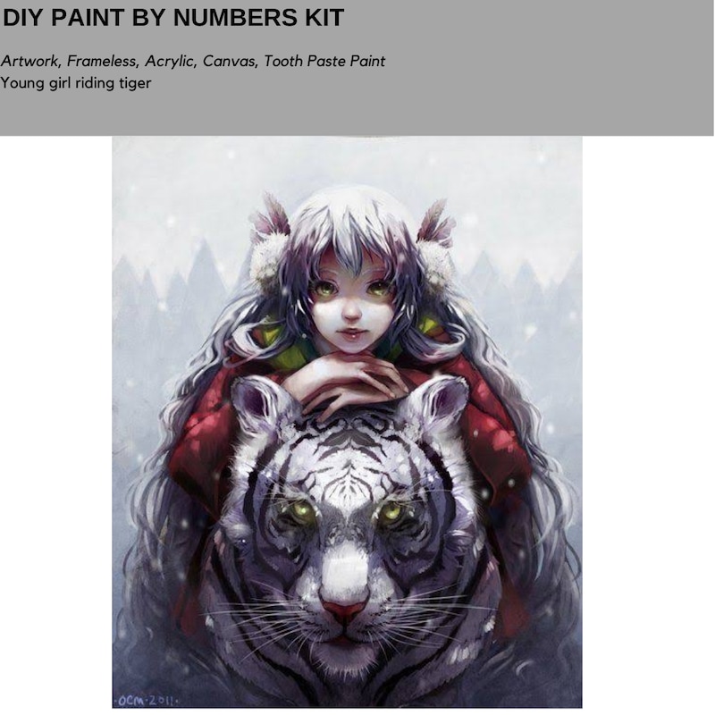Buy Art DIY Paint by Numbers Kit Large 40 by 50 Oil Painting Girl