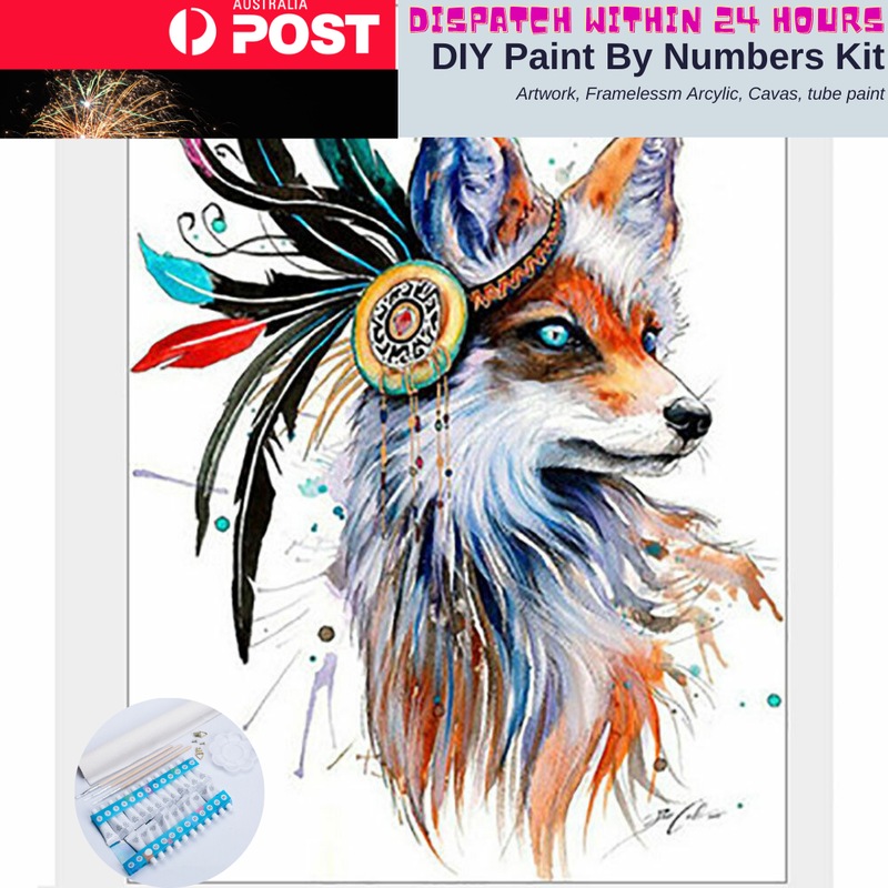 Buy Paint by Numbers Kit Animal Large 40 by 50 Oil Painting White Fox