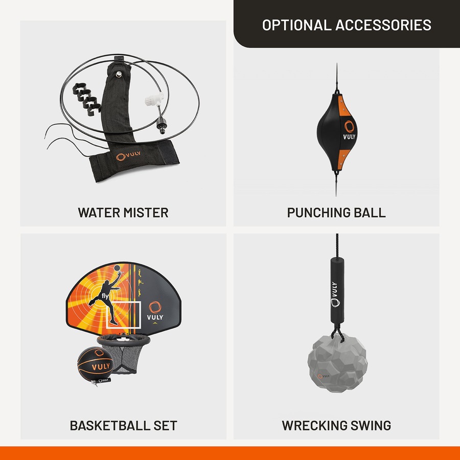 VULY 360 Pro Max Large 3 Bay Swing Set - Kids Backyard Metal Swing with Spin Swing, Bounce Swing & Nest Swing Playground