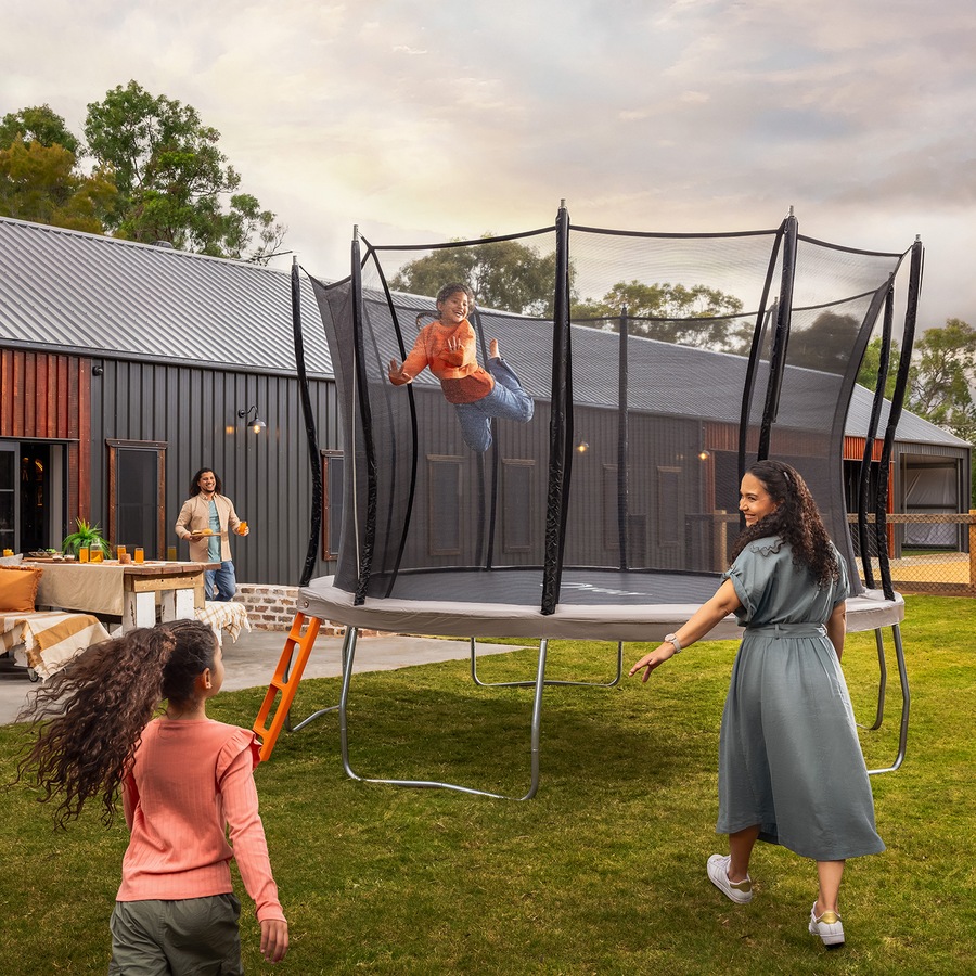 VULY Flare Large 13ft Trampoline for Kids with Safety Enclosure - Recreational Round Trampolines with AntiRust Coating