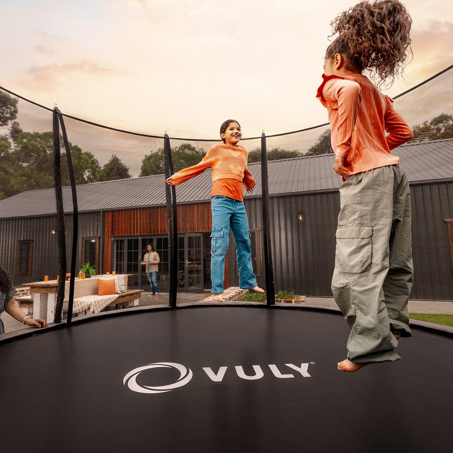 VULY Flare Large 13ft Trampoline for Kids with Safety Enclosure - Recreational Round Trampolines with AntiRust Coating