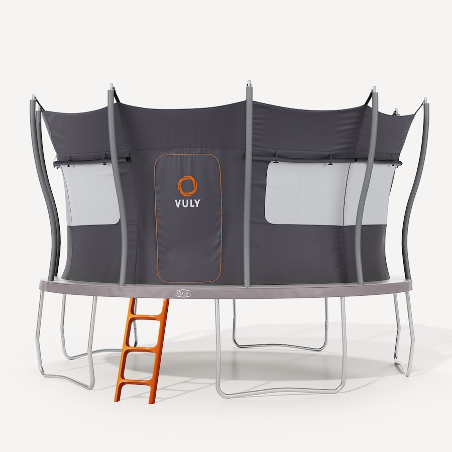 VULY Flare Large 13ft Trampoline for Kids with Safety Enclosure - Round Kids Trampolines Bundle With Tent Wall & Ladder