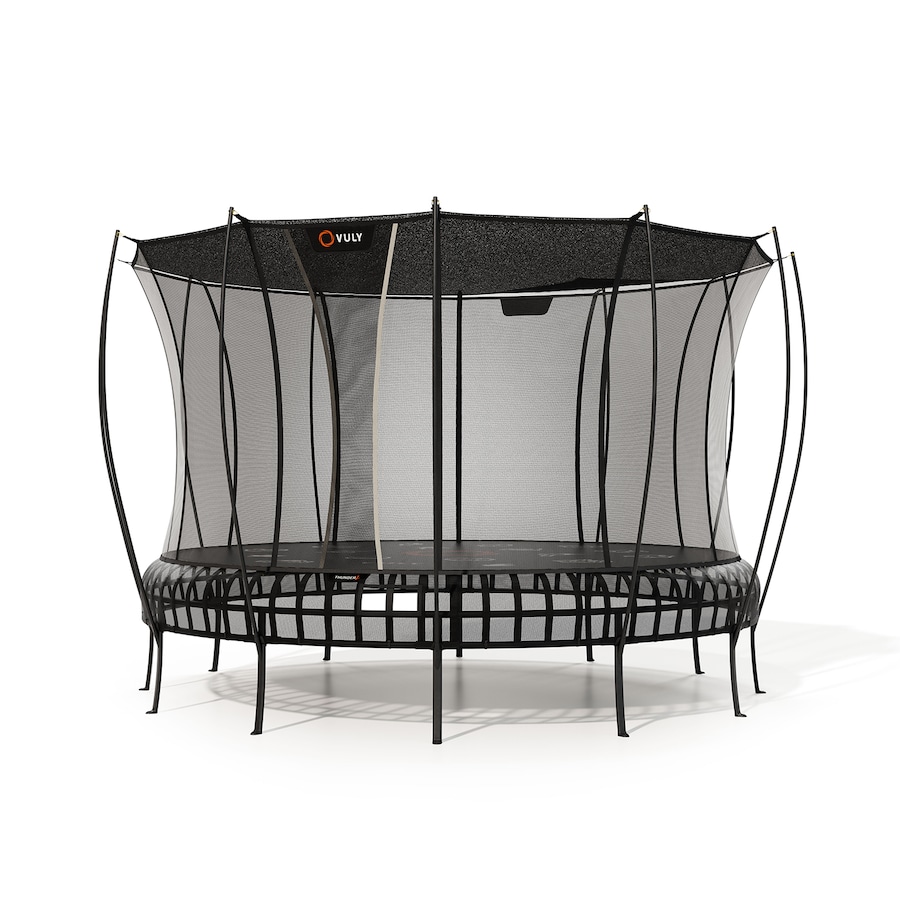 VULY Thunder 2 Extra Large 15ft Springless Trampoline with Enclosure - Round Kids Trampolines Bundle With Shade Cover