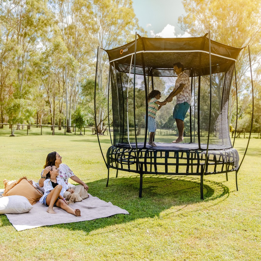 VULY Thunder 2 Extra Large 15ft Springless Trampoline with Enclosure - Round Kids Trampolines With Shade Cover Pro