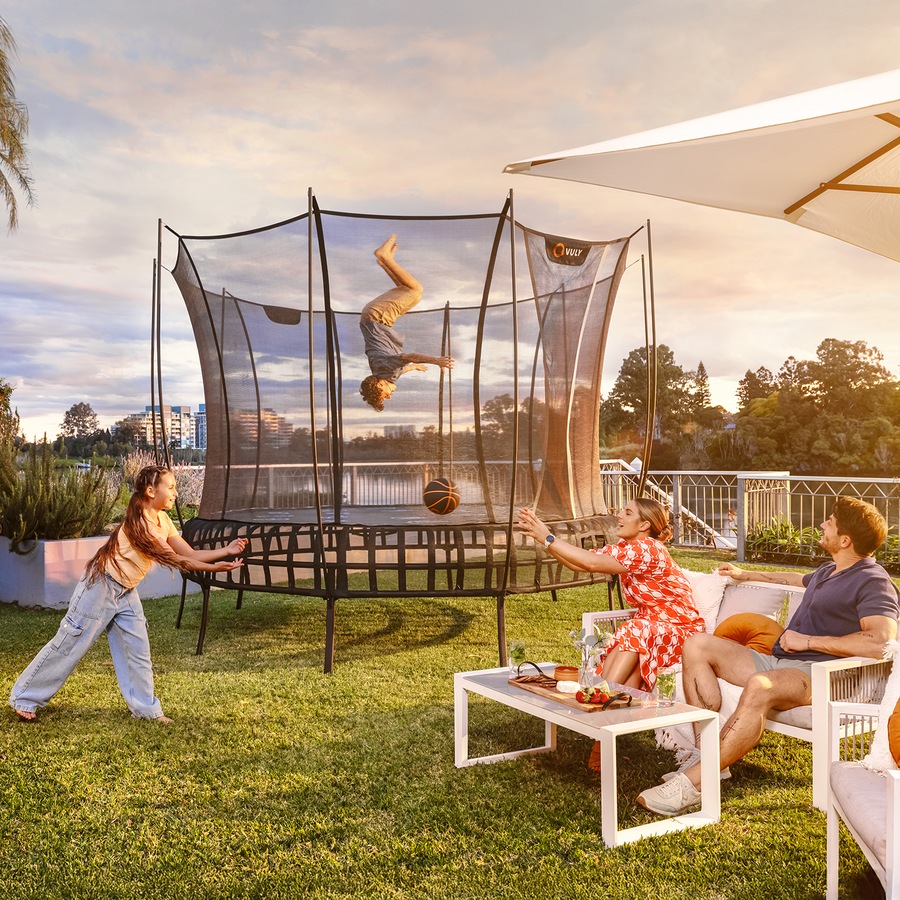 VULY Thunder 2 Extra Large 15ft Springless Trampoline with Enclosure - Round Kids Trampolines With Shade Cover Pro