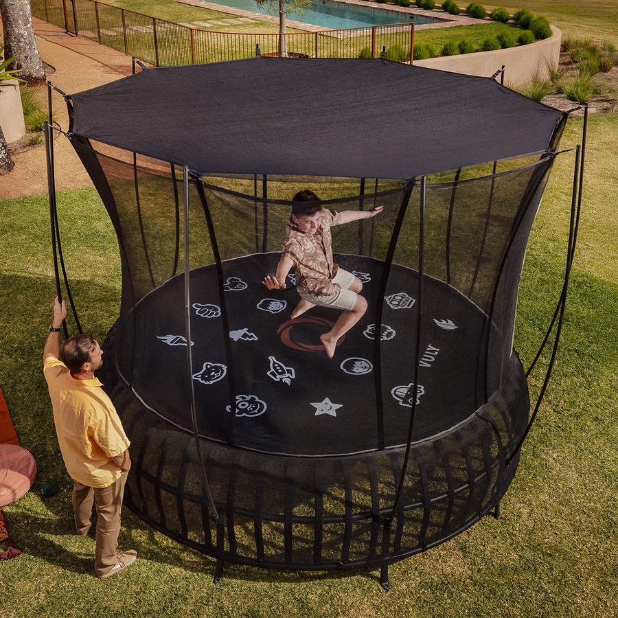 VULY Thunder 2 Pro Extra Large 16ft Springless Trampoline with Enclosure - Round Kids Trampolines Bundle With Shade Cover